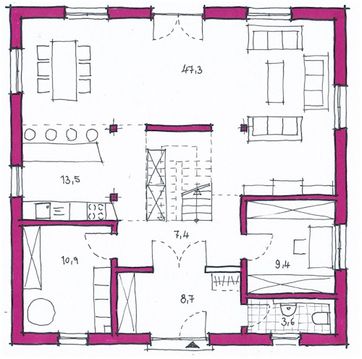 Klee Haus | Architektenentwürfe - Stadtvilla 200 Grundriss EG