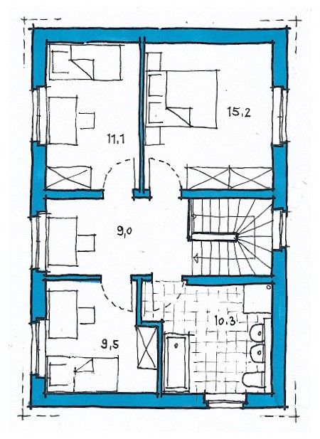 Klee Haus | Architektenentwürfe - Classic Haus 115-3 Grundriss 2