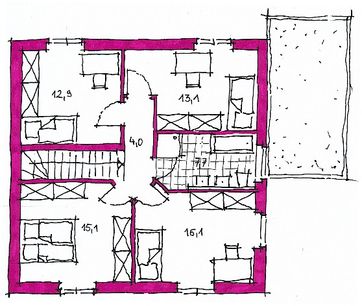 Klee Haus | Architektenentwürfe - Stadtvilla 140 Grundriss EG