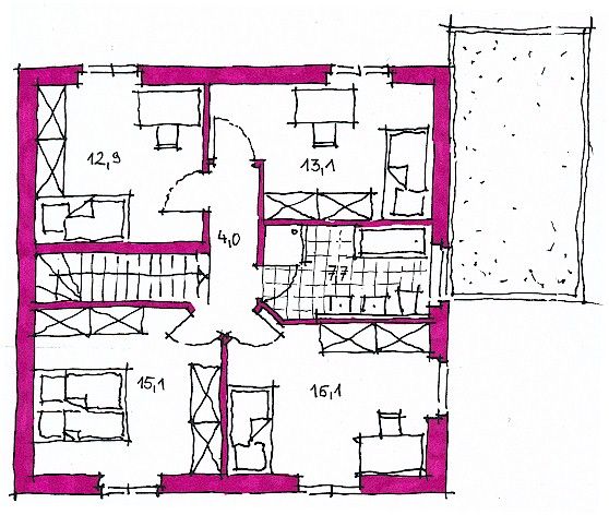 Klee Haus | Architektenentwürfe - Stadtvilla 140 Grundriss EG