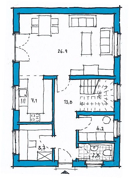 Klee Haus | Architektenentwürfe - Classic Haus 115-3 Grundriss 1