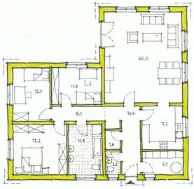 Klee Haus | Architektenentwürfe - Bungalow 135-1 Grundriss