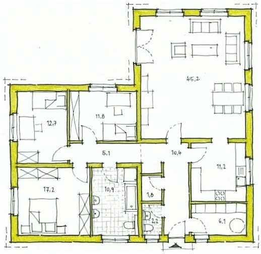 Klee Haus | Architektenentwürfe - Bungalow 135-1 Grundriss