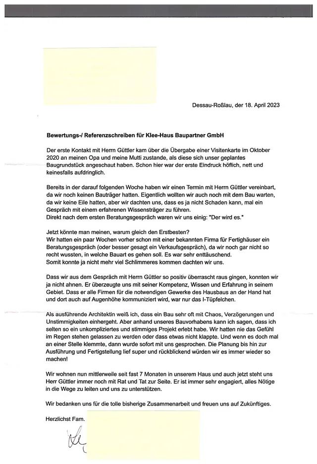 Ref -Schreiben Ludwig