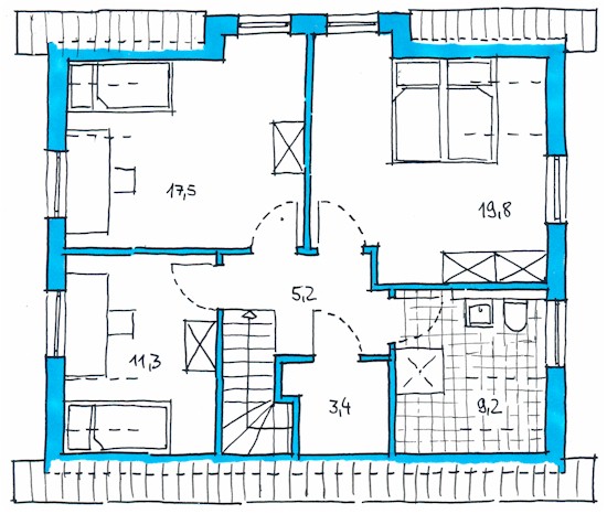 Klee Haus | Architektenentwürfe - Classic Haus 136-2 Grundriss