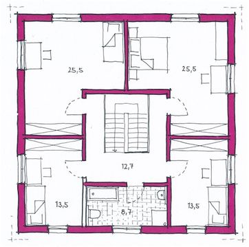 Klee Haus | Architektenentwürfe - Stadtvilla 200 Grundriss OG