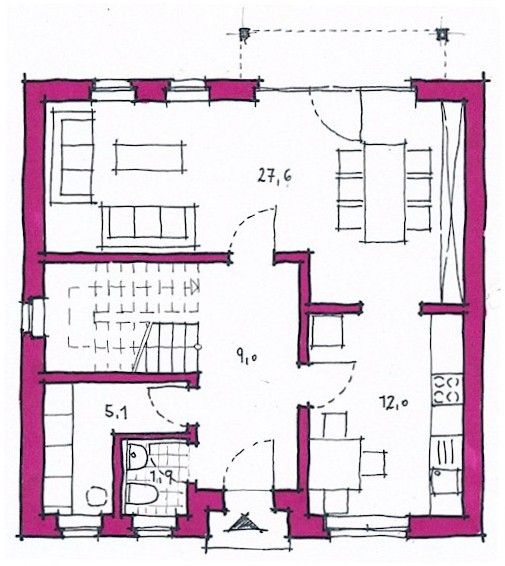 Klee Haus | Architektenentwürfe - Stadtvilla 121 Grundriss EG