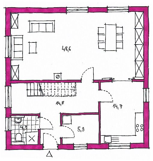 Klee Haus | Architektenentwürfe - Stadtvilla 178 Grundriss EG