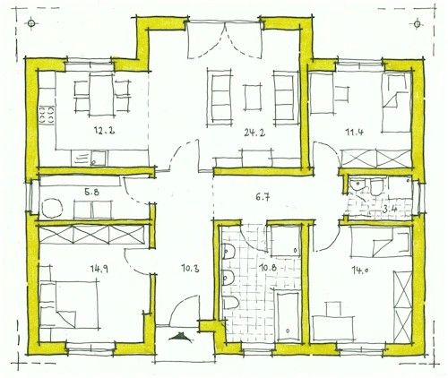 Klee Haus | Architektenentwürfe - Bungalow 114-1 Grundriss