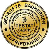 Siegel - Geprüfte Bauherrenzufriedenheit Testat 2019