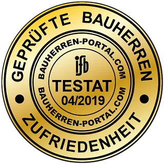 Siegel - Geprüfte Bauherrenzufriedenheit Testat 2019