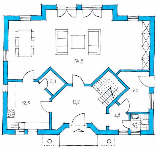 Klee Haus | Architektenentwürfe - Classic Haus 190-5 Grundriss EG